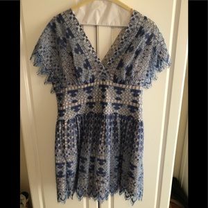 Blue Lace BCBG Dress